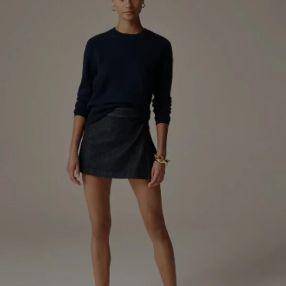 J. Crew Navy Cotton/Cashmere Blend Crewneck Sweater Size M - Picture 2 of 9